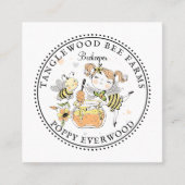 Cute Honey Bee Apiary Beekeeper Honey Products スクエア名刺 (正面)
