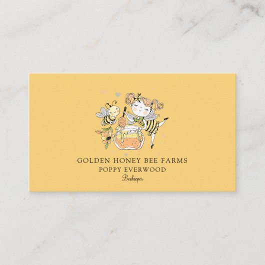Cute Honey Bee Apiary Beekeeper Honey Products  名刺 (正面)
