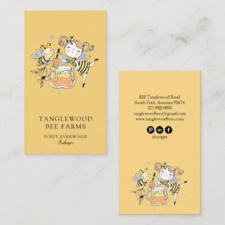 Cute Honey Bee Apiary Beekeeper Honey Products  名刺