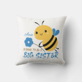 Cute Honey Bee Big Sister Name Custom  クッション (裏面)