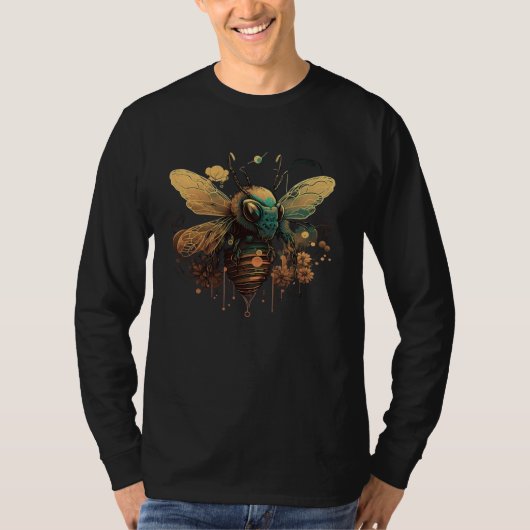 Cute Honey Bee Floral nature who gardens Beekeepe Tシャツ (正面)