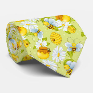 Cute honey bee tiled pattern ネクタイ