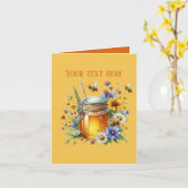 Cute honey bee vendor customizable カード (黄色い花)