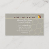 Cute Honey Happy Teddy Bear Jar Honeycomb 名刺 (裏面)