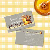 Cute Honey Happy Teddy Bear Jar Honeycomb 名刺