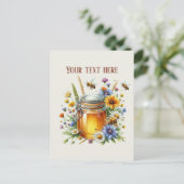 Cute honey vendors add name message  ポストカード (スタンド正面)