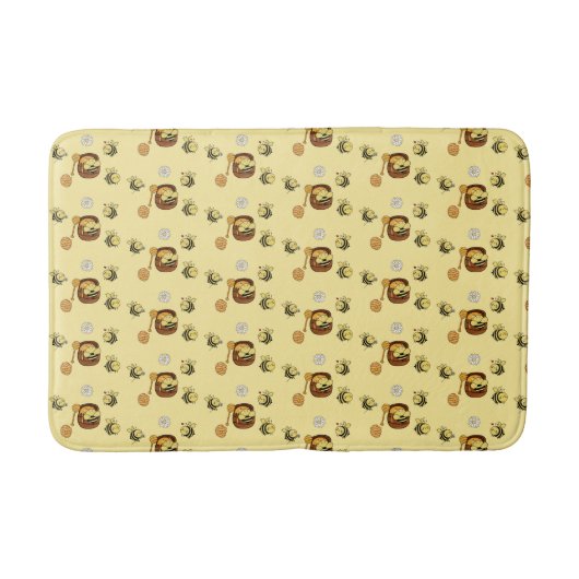 Cute Honeybee with Sweet Honey Bath Mat バスマット (正面)