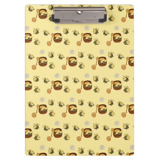 Cute Honeybee with Sweet Honey Clipboard クリップボード (正面)