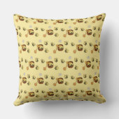 Cute Honeybee with Sweet Honey Throw Pillow クッション (裏面)