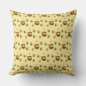 Cute Honeybee with Sweet Honey Throw Pillow クッション (正面)
