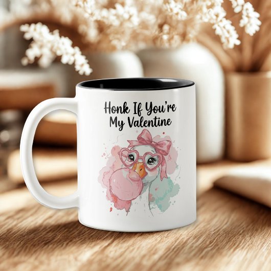 Cute Honk If You’re My Valentine Goose  ツートーンマグカップ
