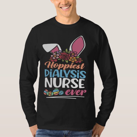 Cute Hoppiest Dialysis Nurse Ever Bunny Ear Red Pl Tシャツ (正面)