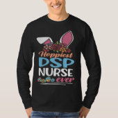 Cute Hoppiest DSP Nurse Ever Bunny Ear Red Plaid E Tシャツ (正面)