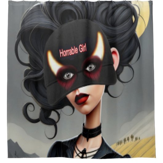 Cute Horrible girl  シャワーカーテン (正面)