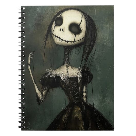 Cute Horror Girl Spiral Notebook – Valentine  ノートブック (正面)