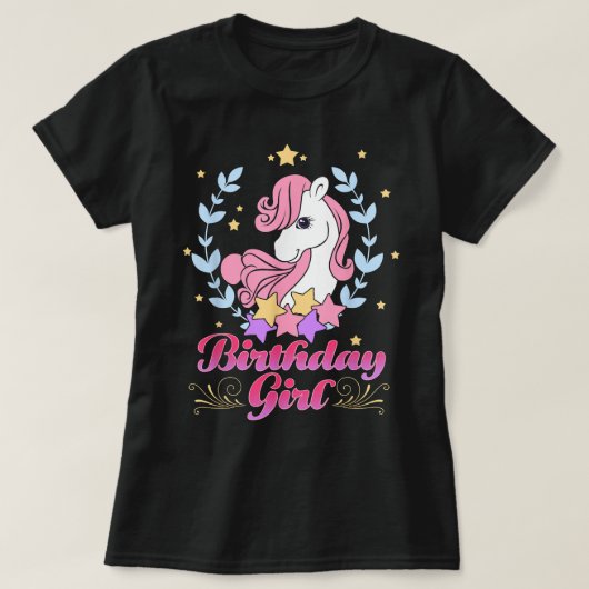 cute horse Birthday Tシャツ (デザイン正面)