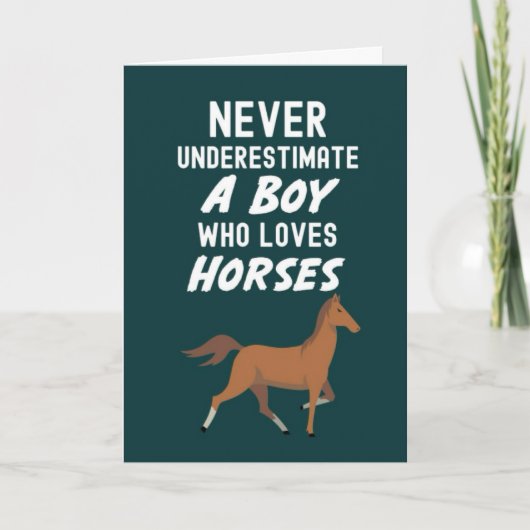 Cute Horse Cards For Baby Boys Kids Animal Lover カード (正面)