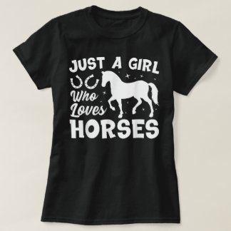Cute Horse Design Women Girls Horse Riding Tシャツ