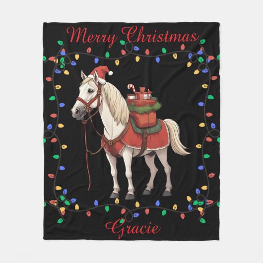Cute Horse Fleece Blanket フリースブランケット (正面)
