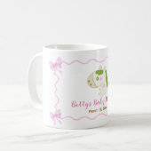 Cute Horse Pink Bow Personalized Girl Baby Shower  コーヒーマグカップ (正面左)