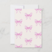 Cute Horse Pink Bow Personalized Girl Baby Shower  サンキューカード (裏面)