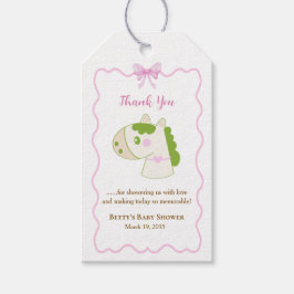 Cute Horse Pink Custom Girl Baby Shower Thank You  ギフトタグ