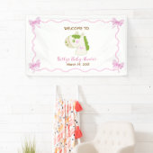 Cute Horse Pink Custom Girl Baby Shower Welcome  横断幕 (インサイチュ)