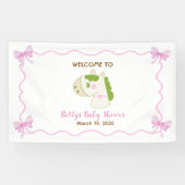 Cute Horse Pink Custom Girl Baby Shower Welcome  横断幕 (横)