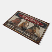 Cute Horse Remember Wipe Your Hooves Door Mat ドアマット (アングル)
