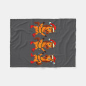 Cute Horse Santa Hat Dancing Lights Christmas Danc フリースブランケット (正面(横))