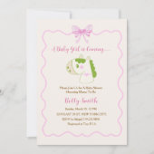 Cute Horse Theme Personalized Girl Baby Shower  招待状 (正面)