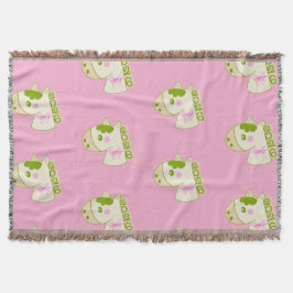 Cute Horses Chinese New Year 2026 Lucky  スローブランケット