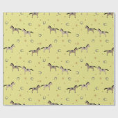 Cute Horses & Horseshoes Kids Birthdays Yellow ラッピングペーパー (フラット)