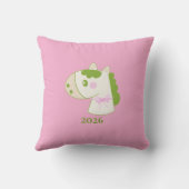 Cute Horses Personalized Pastel Throw Pillow クッション (裏面)