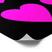 Cute hot pink and purple hearts ポスター (角)