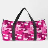 Cute Hot Pink Digital Camo Pattern Girly ダッフルバッグ (裏面)