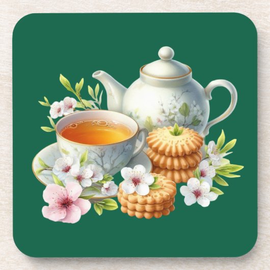 Cute hot tea lovers  コースター (正面)