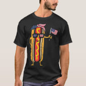 Cute Hotdog Bun Sunglasses Happy 4th Of July Ameri Tシャツ (正面)