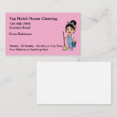 Cute House Cleaning Maid Service Business Cards 名刺 (正面/裏面)