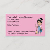 Cute House Cleaning Maid Service Business Cards 名刺 (正面)