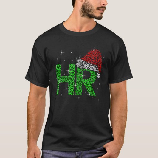 Cute HR Santa Hat Human Resource Jobs Christmas Xm Tシャツ (正面)