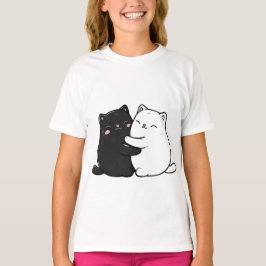 Cute Hugging Cats Teen Girl T-Shirt |Adorable Love Tシャツ