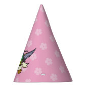 Cute Hummingbirds Happy Birthday! Ribbon Cartoon パーティーハット (右)