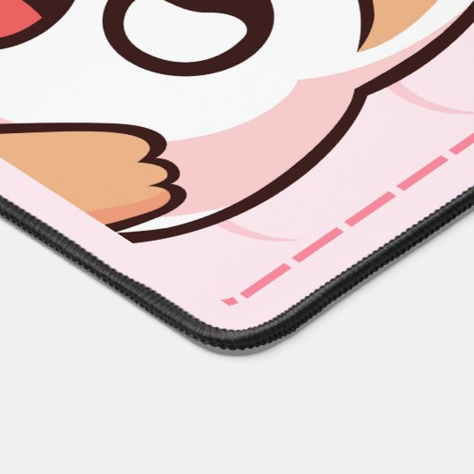 Cute Hungry Cat Desk Mat デスクマット (コーナー)