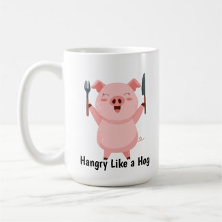 Cute Hungry Piggy Die Cut Sticker コーヒーマグカップ