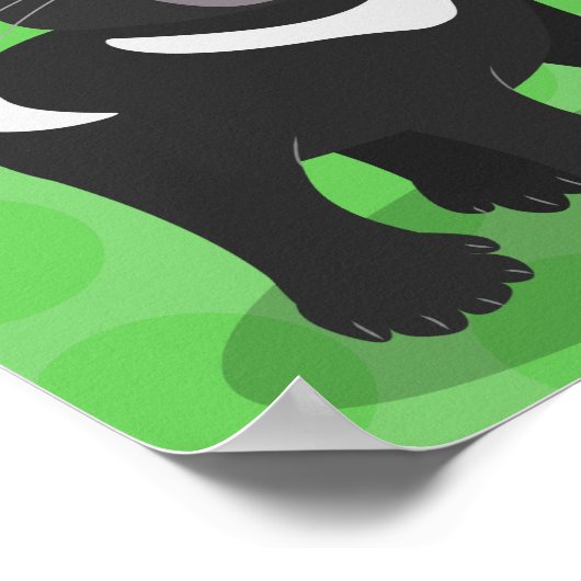 Cute hungry Tasmanian devil cartoon illustration ポスター (角)