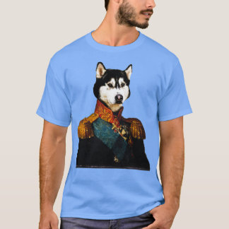 Cute Husky Distinguish Royal Dog Pets on renaissan Tシャツ