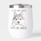 Cute Husky Dog Snacks Quote Funny Minimalist (正面)