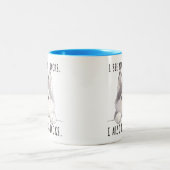 Cute Husky Dog Snacks Quote Funny Minimalist ツートーンマグカップ (中央)