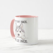 Cute Husky Dog Snacks Quote Funny Minimalist マグカップ (正面左)
